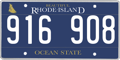 RI license plate 916908