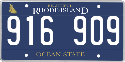 RI license plate 916909