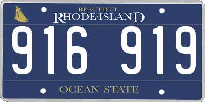 RI license plate 916919