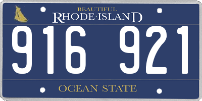 RI license plate 916921