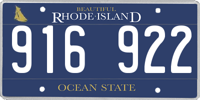 RI license plate 916922