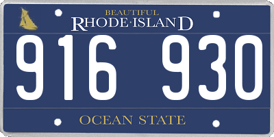 RI license plate 916930