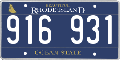 RI license plate 916931