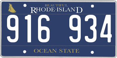 RI license plate 916934