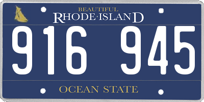 RI license plate 916945