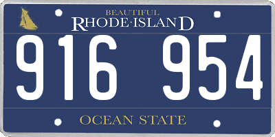 RI license plate 916954