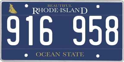 RI license plate 916958