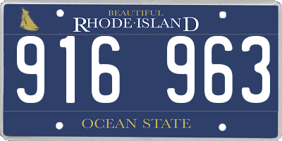 RI license plate 916963