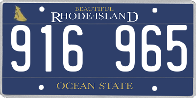 RI license plate 916965