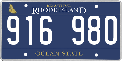 RI license plate 916980