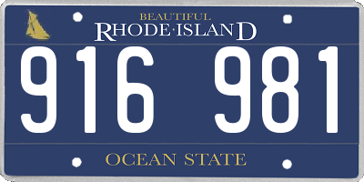 RI license plate 916981