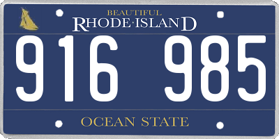 RI license plate 916985