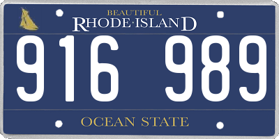 RI license plate 916989
