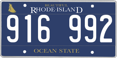 RI license plate 916992