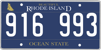RI license plate 916993