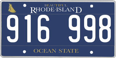 RI license plate 916998