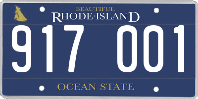 RI license plate 917001