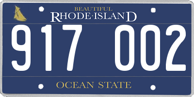 RI license plate 917002
