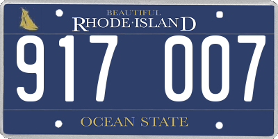 RI license plate 917007