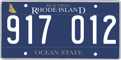 RI license plate 917012