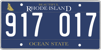 RI license plate 917017