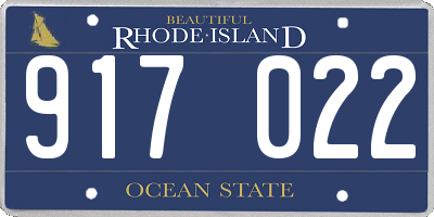 RI license plate 917022
