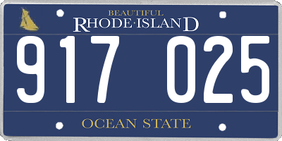 RI license plate 917025