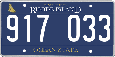 RI license plate 917033