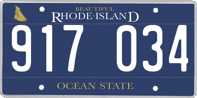 RI license plate 917034