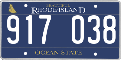 RI license plate 917038