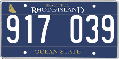 RI license plate 917039