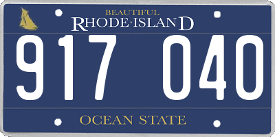 RI license plate 917040