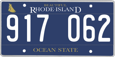 RI license plate 917062
