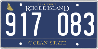 RI license plate 917083