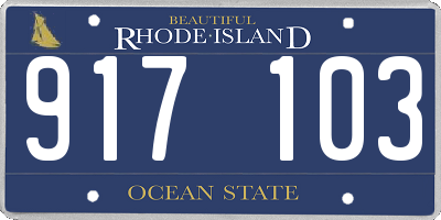 RI license plate 917103