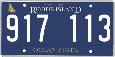 RI license plate 917113