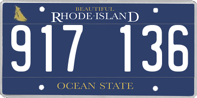 RI license plate 917136