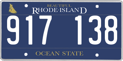 RI license plate 917138