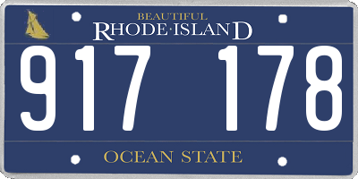 RI license plate 917178