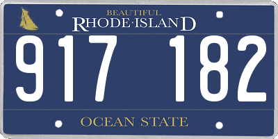 RI license plate 917182