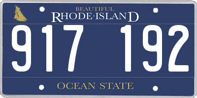 RI license plate 917192