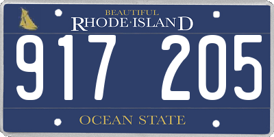RI license plate 917205