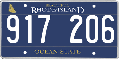 RI license plate 917206