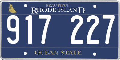 RI license plate 917227