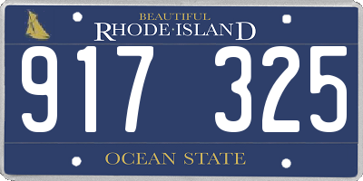 RI license plate 917325