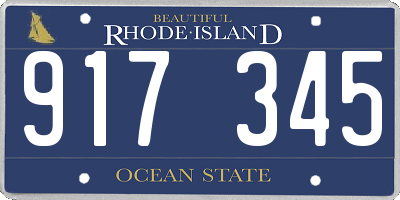 RI license plate 917345