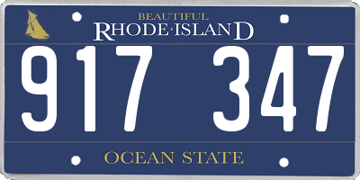 RI license plate 917347