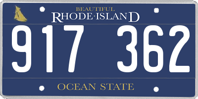RI license plate 917362
