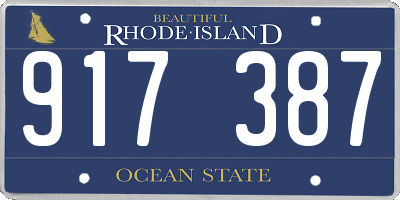 RI license plate 917387