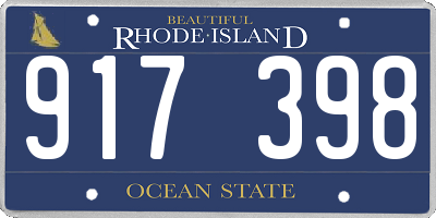 RI license plate 917398